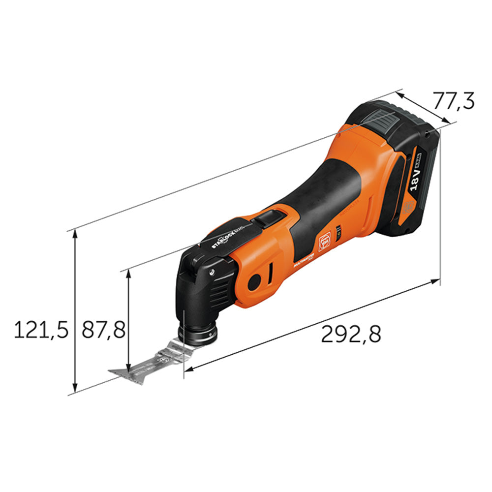 Fein 700MAXKIT Cordless Oscillating Multi Tool w/ 2 Batteries and Charger
