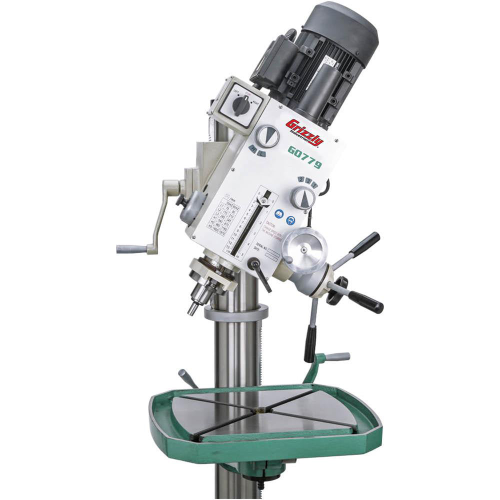 Grizzly G0779 220V 23-3/8 Inch Heavy-Duty Floor Model Gearhead Drill Press