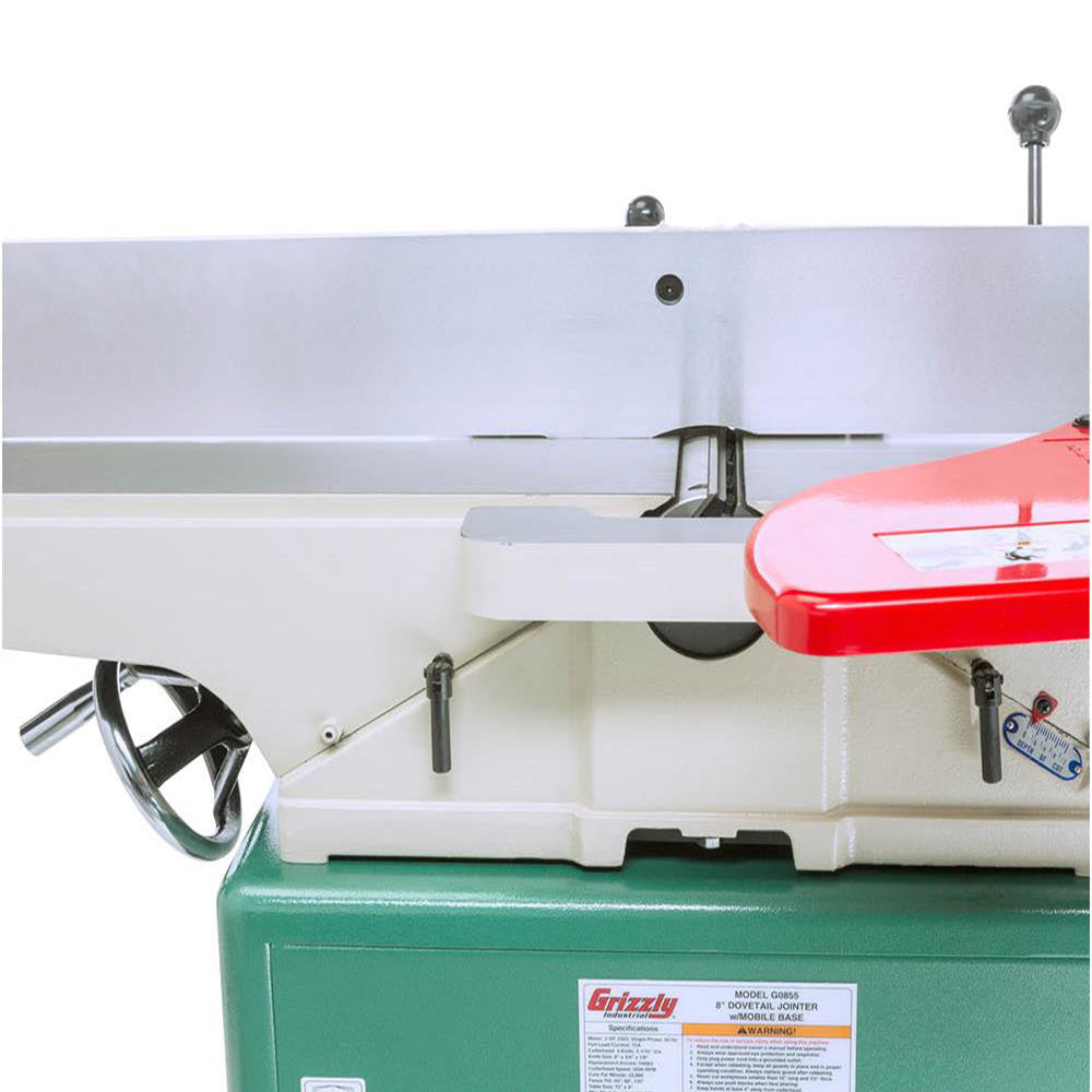 Grizzly G0855 230V 8 Inch x 72 Inch Jointer with Built-in Mobile Base