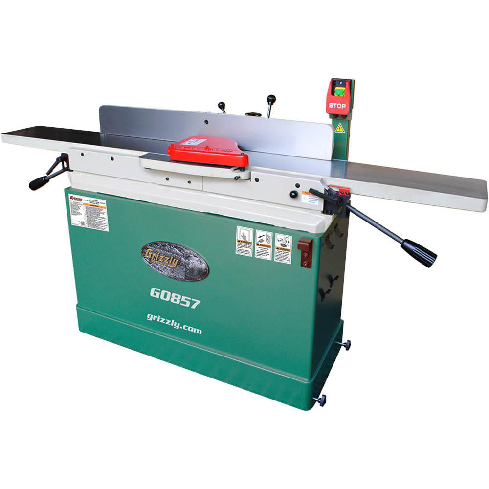 Grizzly G0857 230V 8 Inch x 76 Inch Parallelogram Jointer with Mobile Base