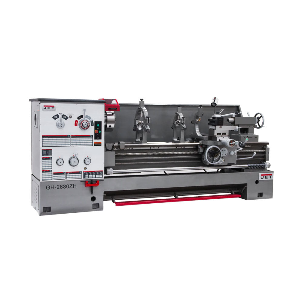 JET GH-2680ZH 230/460V 4-1/8" Spindle Bore Geared Head Lathe w/ Newall DP700 DRO
