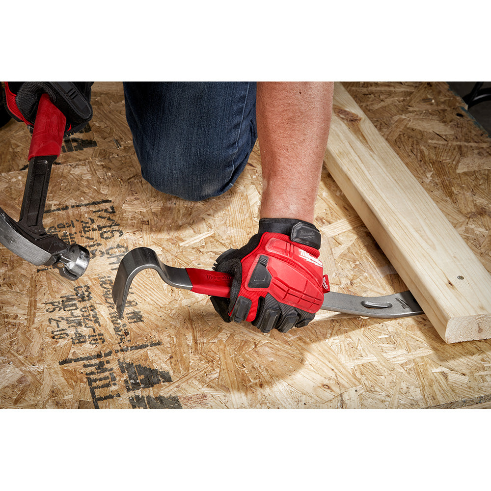 Milwaukee 48-22-9080PB 20oz Curved Claw Smooth Face Hammer w/ 15" Pry Bar