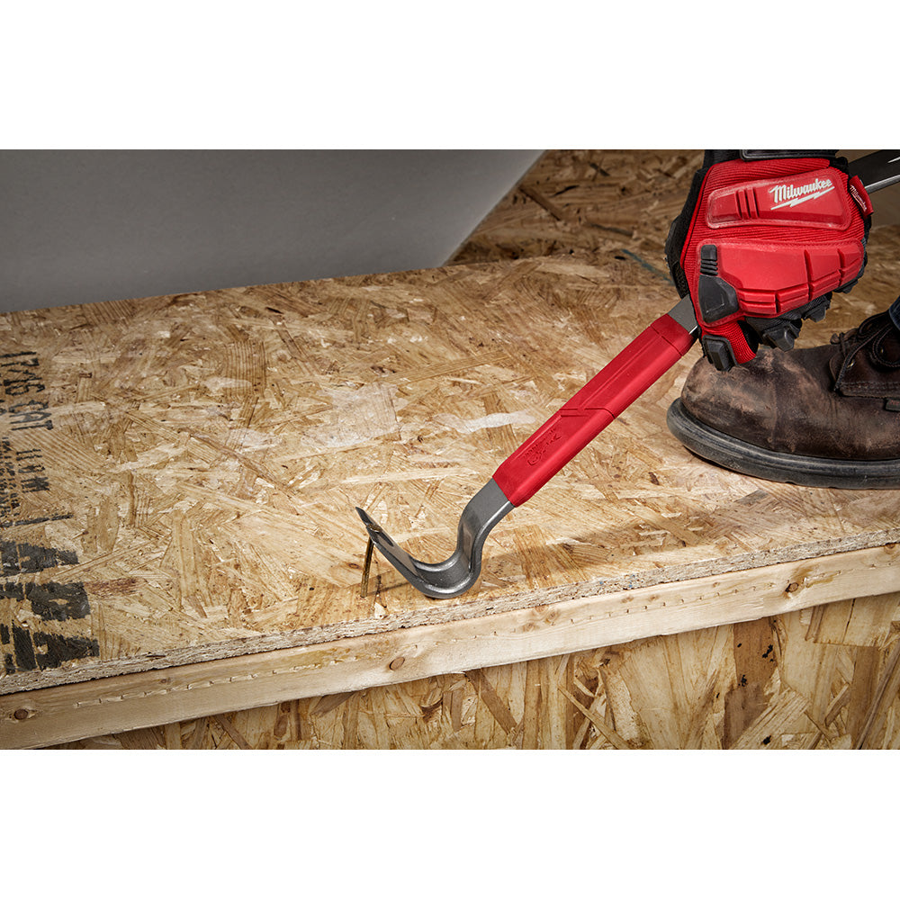 Milwaukee 48-22-9080PB 20oz Curved Claw Smooth Face Hammer w/ 15" Pry Bar