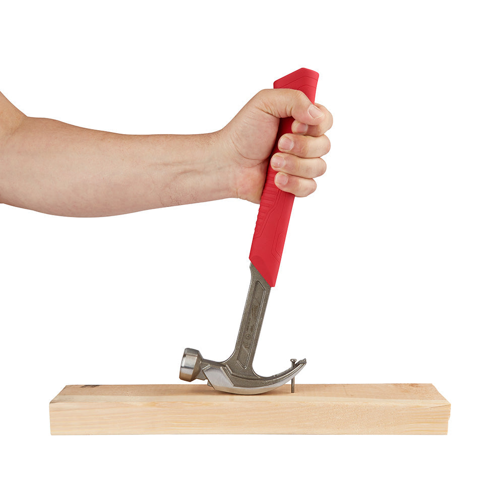 Milwaukee 48-22-9080PB 20oz Curved Claw Smooth Face Hammer w/ 15" Pry Bar