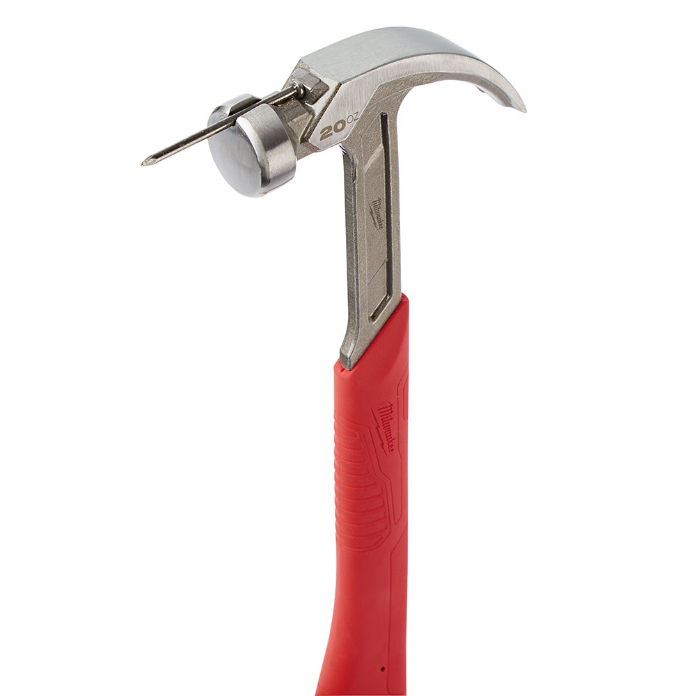 Milwaukee 48-22-9080PB 20oz Curved Claw Smooth Face Hammer w/ 15" Pry Bar