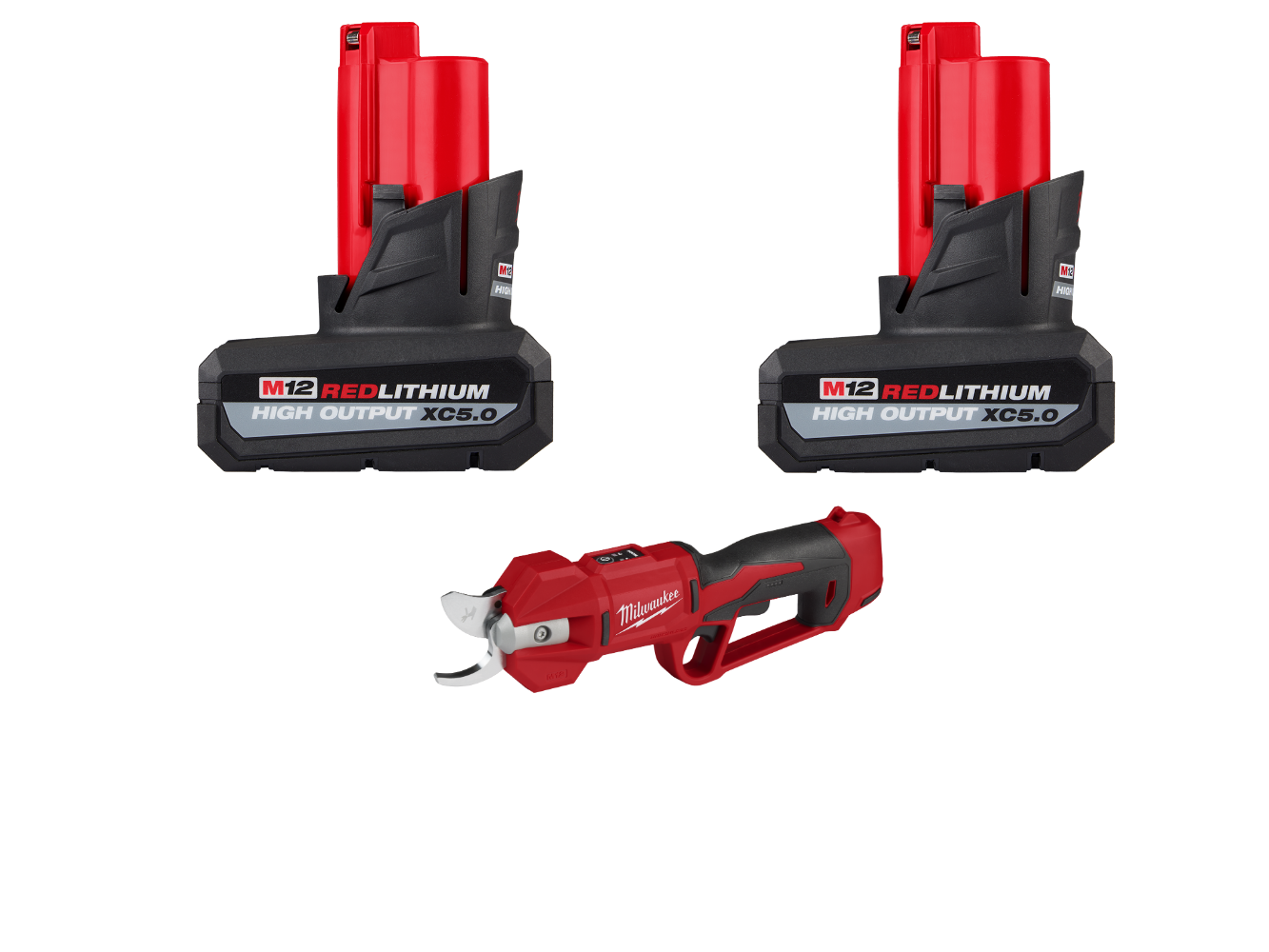 Milwaukee 2534-20x5 M12 12V Cordless Prunning Shears w/ 2 - M12 5AH Batteries