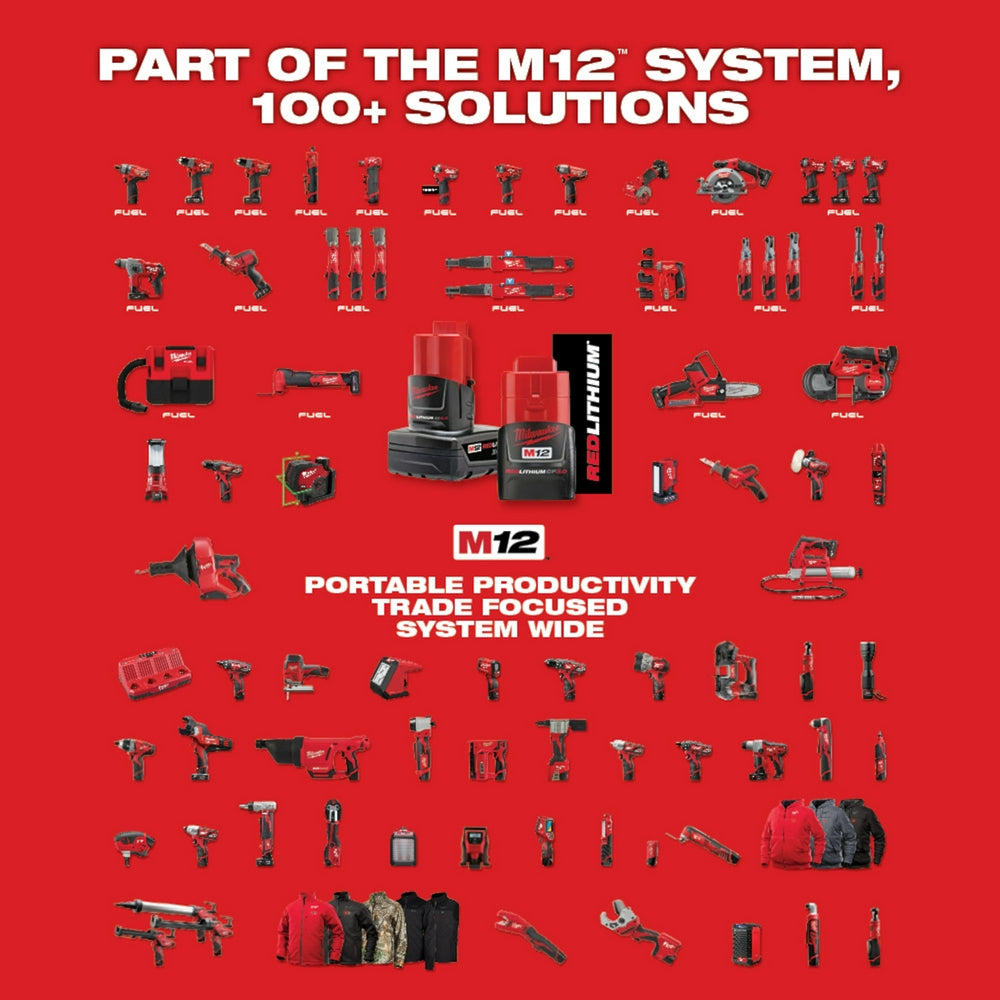 Milwaukee 2566-22 M12 FUEL 12V 1/4" Brushless Li-Ion High Speed Ratchet Kit
