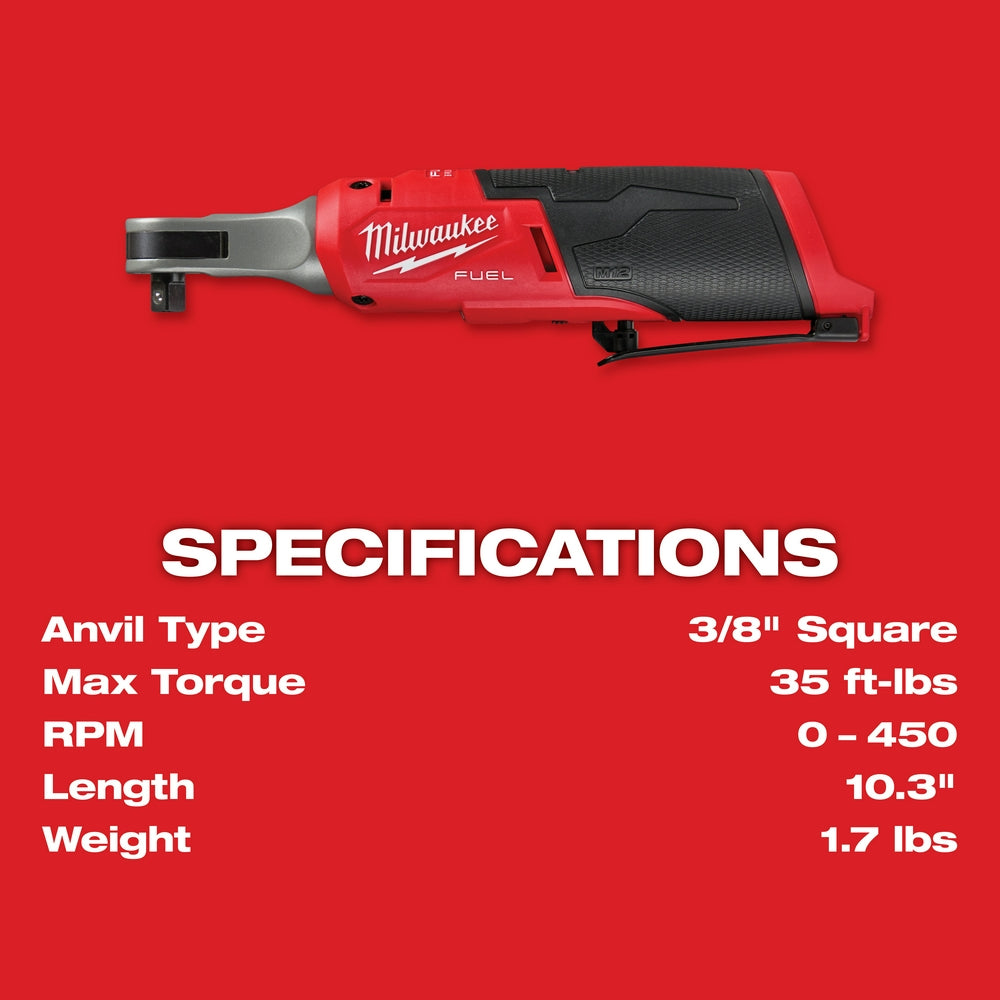 Milwaukee 2567-22 M12 FUEL 12V 3/8" Brushless Li-Ion High Speed Ratchet Kit