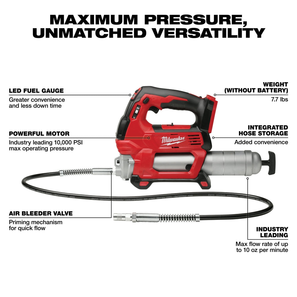Milwaukee 2646-80 M18 18V 2 Speed Grease Gun - Bare Tool - Reconditioned