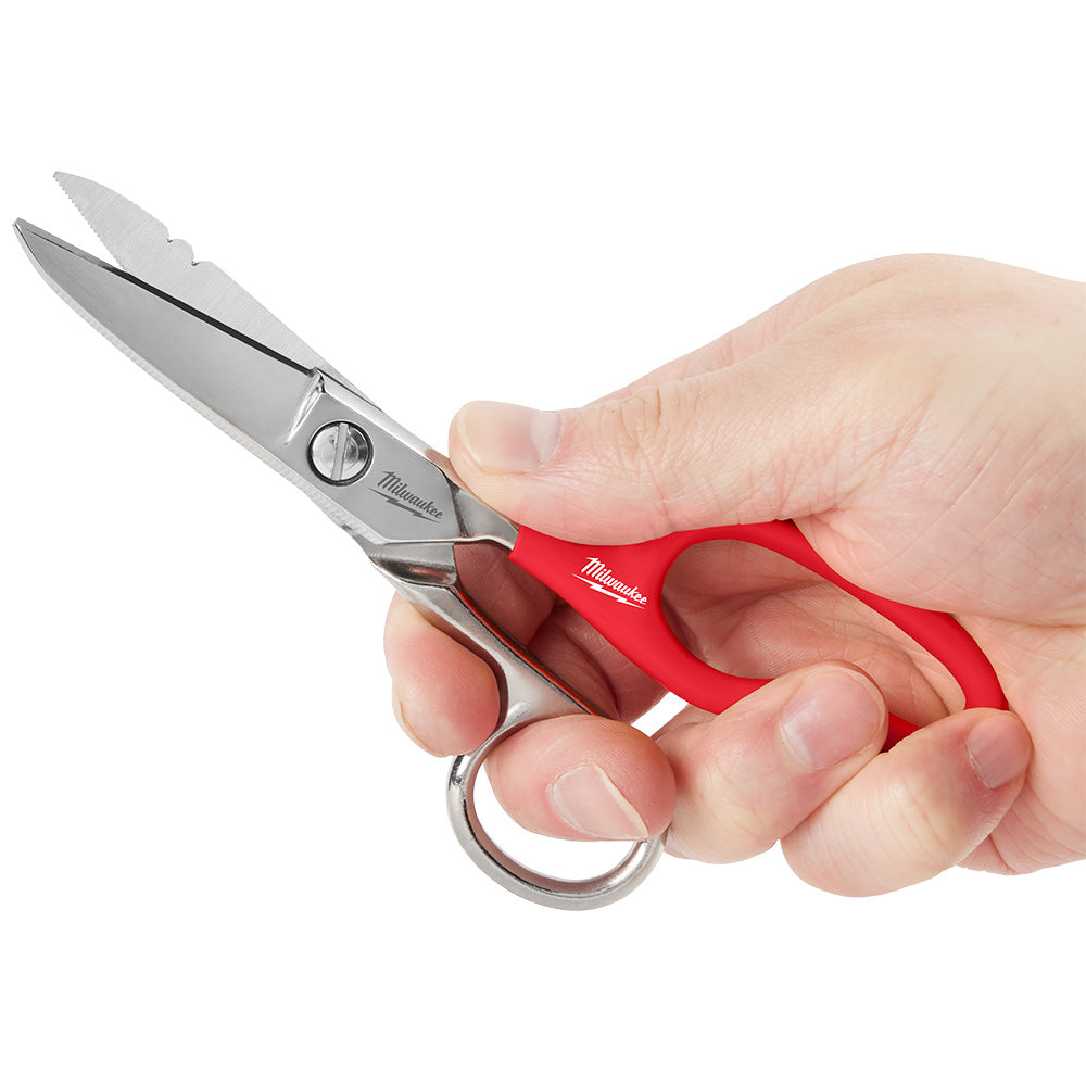 Milwaukee 48-22-4049 Durable Sharp Steel Electrician Scissors w/ Extended Handle