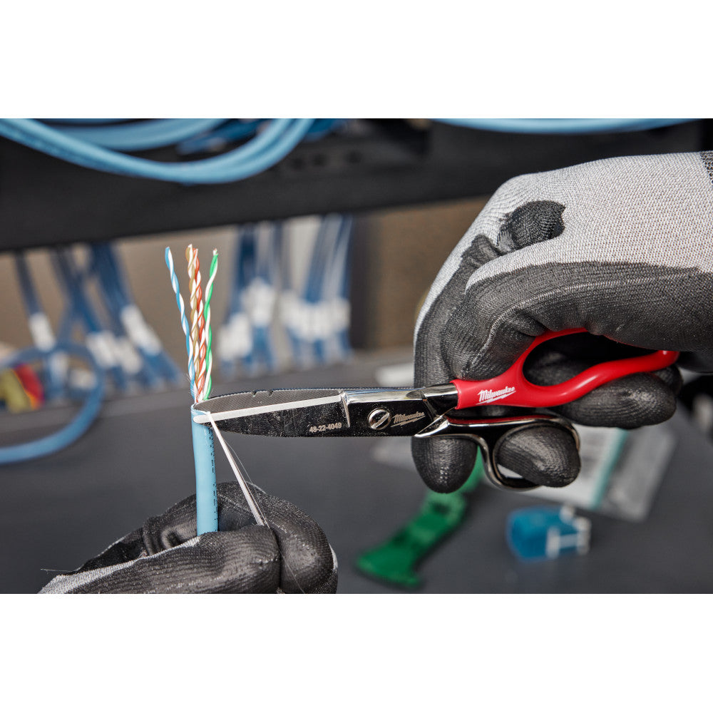 Milwaukee 48-22-4049 Durable Sharp Steel Electrician Scissors w/ Extended Handle