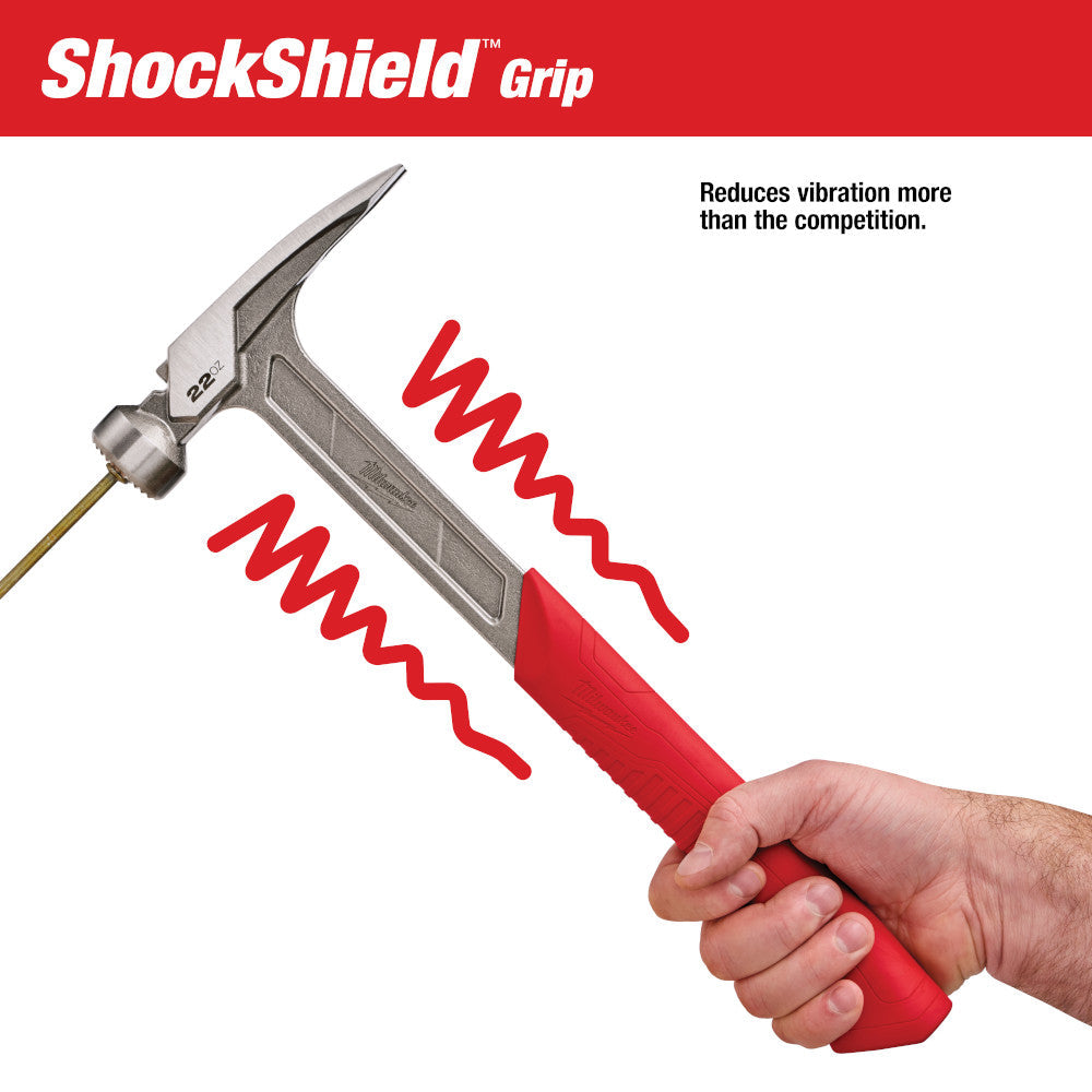 Milwaukee 48-22-9022 22oz Milled Face Framing Hammer w/ I-Beam Handle