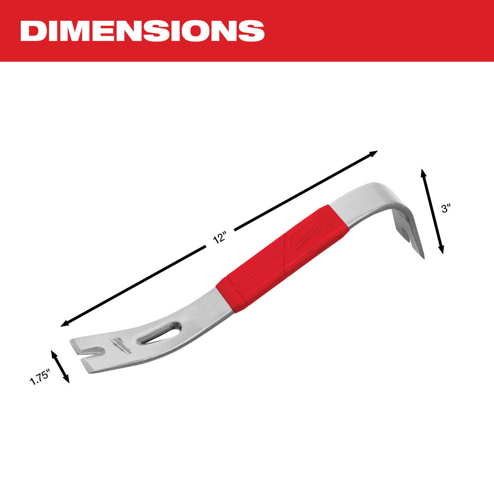 Milwaukee 48-22-9034 12" Heavy Duty Pry Bar w/ SHOCKSHIELD Grip