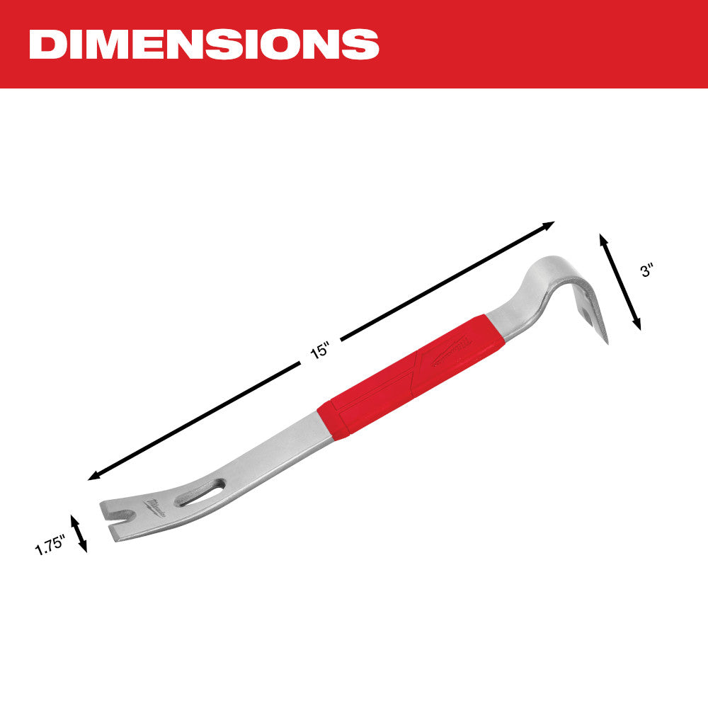 Milwaukee 48-22-9035 15" Heavy Duty Pry Bar w/ SHOCKSHIELD Grip