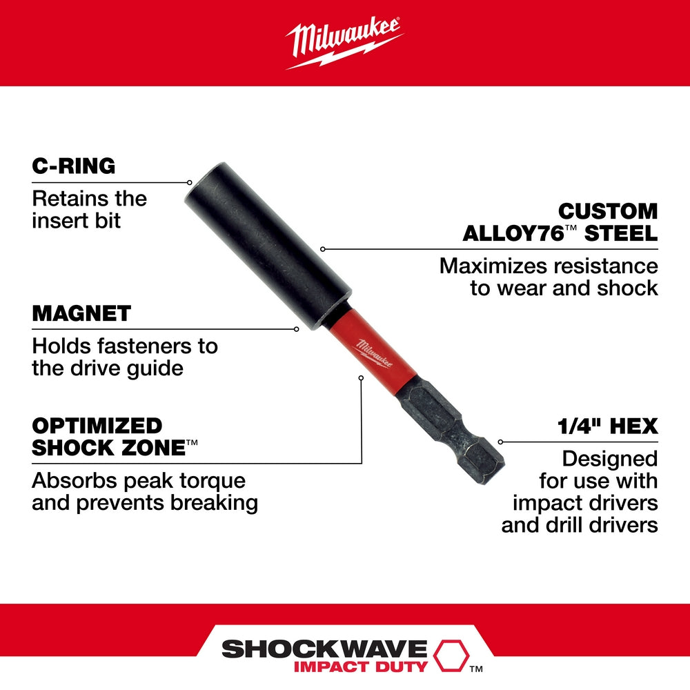 Milwaukee 48-32-4511 6-Inch Length Shockwave Magnetic Bit Tip Holder