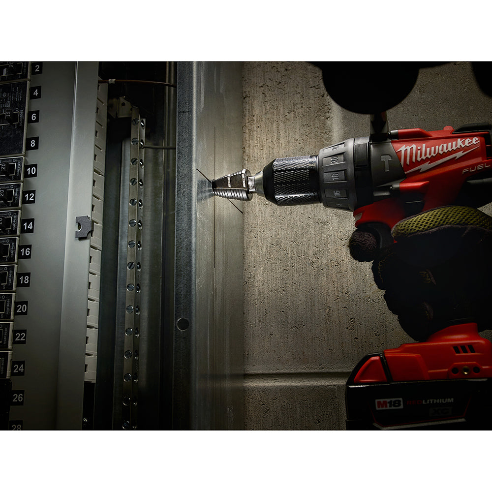 Milwaukee 48-89-9223 3-Flat Black Oxide Jam-Free Step Drill Bit Set - 4pc