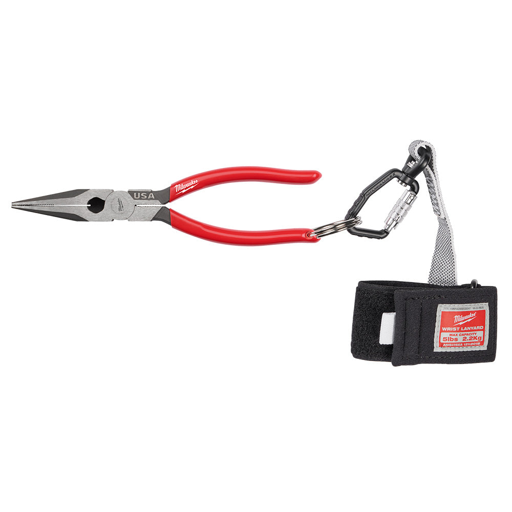 Milwaukee MT505 8" Long Nose Dipped Grip Pliers - Made In USA