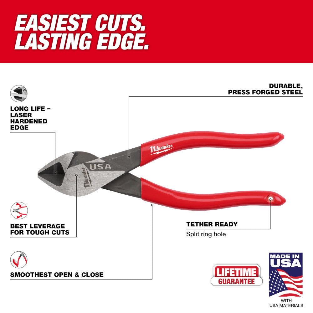 Milwaukee MT506 6" Diagonal Dipped Grip Cutting Pliers - Made In USA