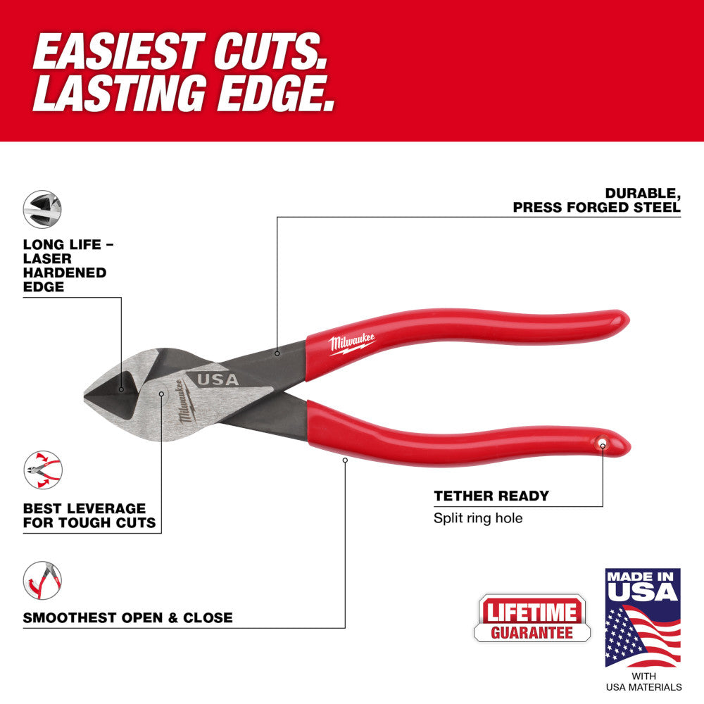 Milwaukee MT507 7" Diagonal Dipped Grip Cutting Pliers - Made In USA