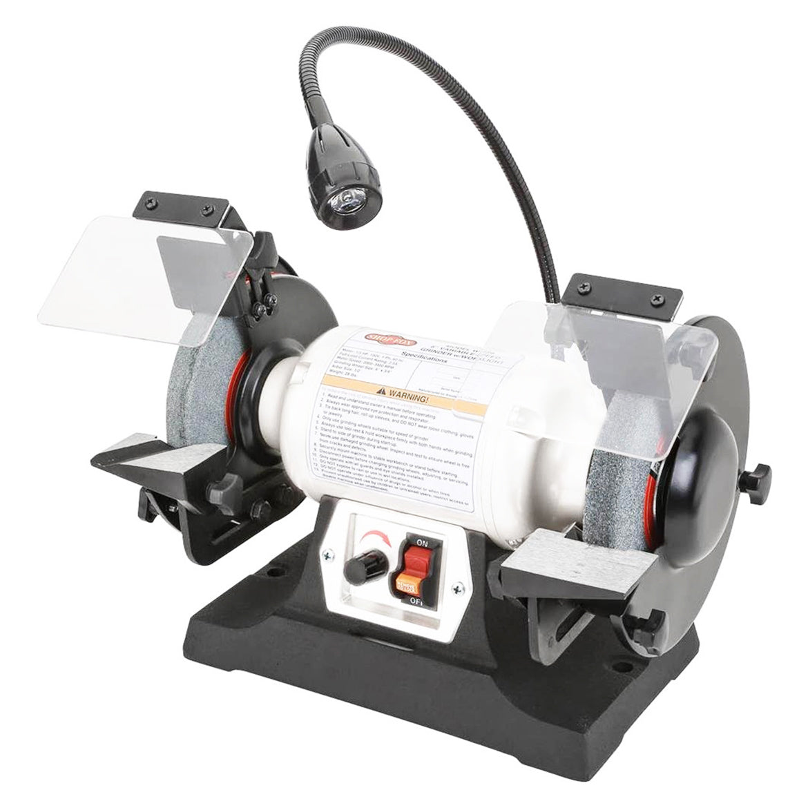 Shop Fox W1839 6-Inch 4450-Rpm Dual Variable-Speed Aluminum-Oxide Grinder