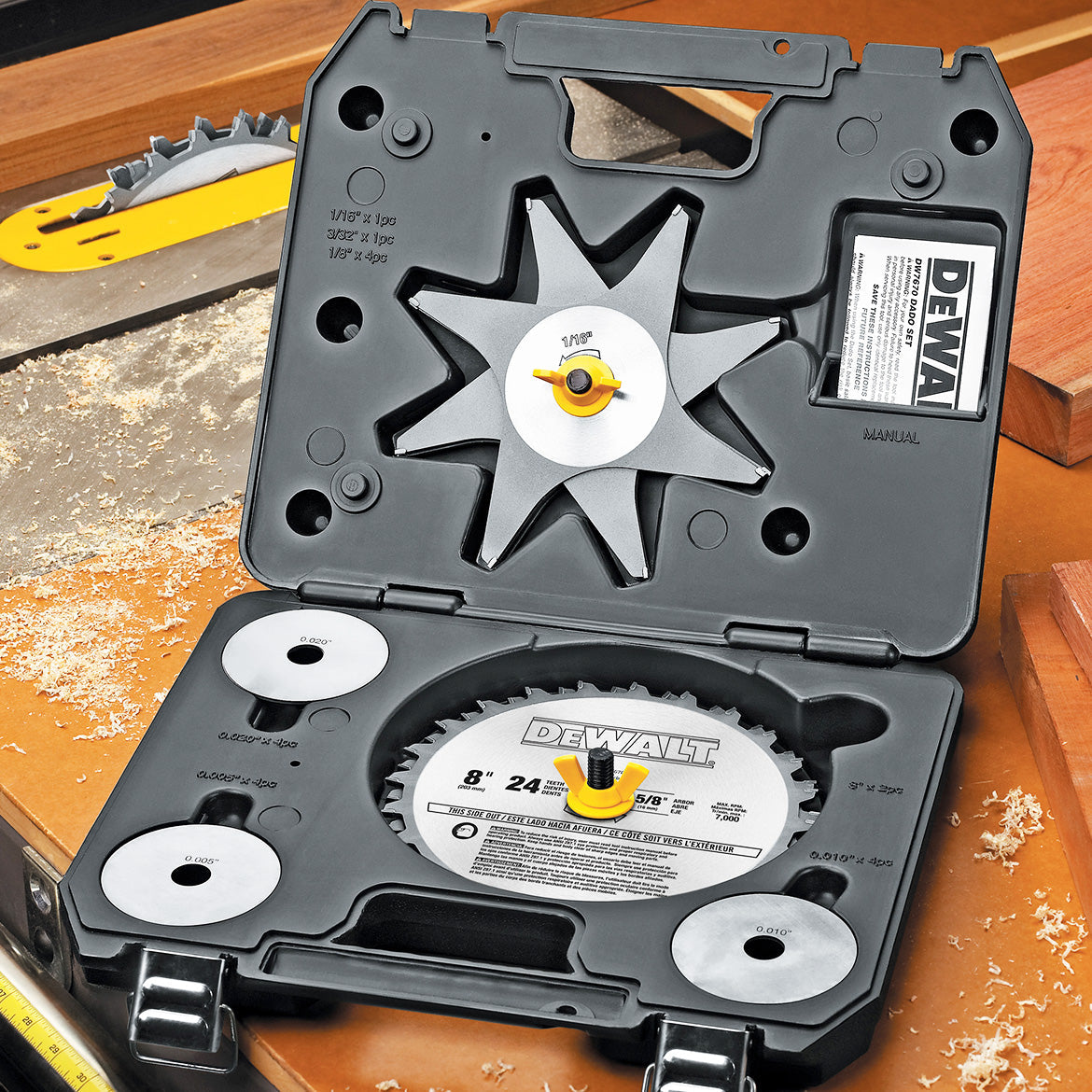 DeWALT DW7670 8" 24 Carbide Teeth Stacked Dado Set