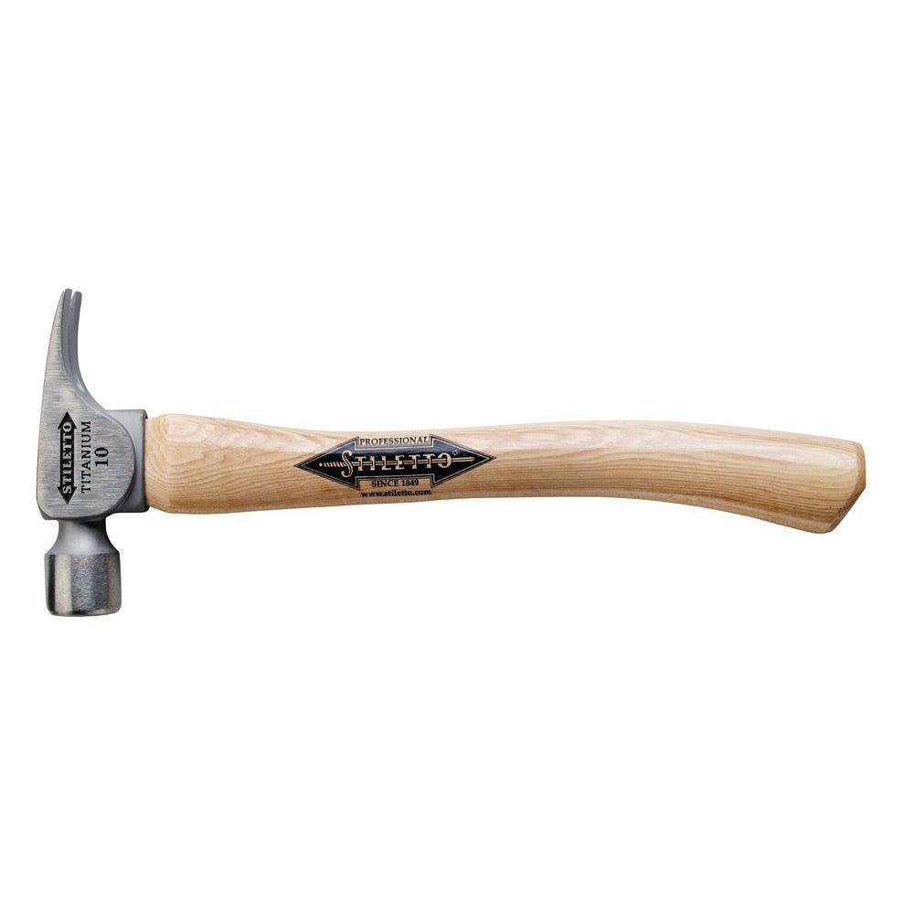 Stiletto FH10C 14.5-Inch 10-Oz Titanium Smooth Curved Hickory Handle Hammer