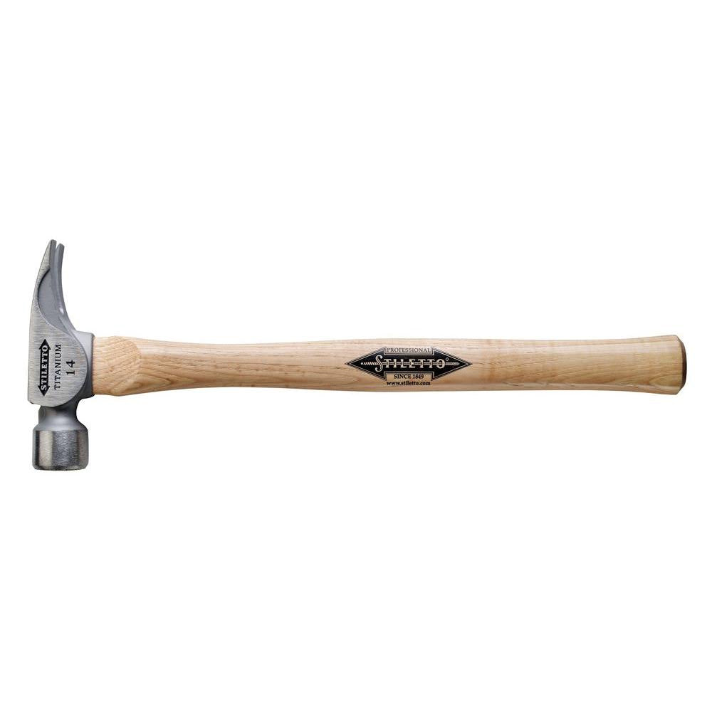 Stiletto TI14MS 18-Inch 14-Oz Titanium Milled Straight Hickory Handle Hammer