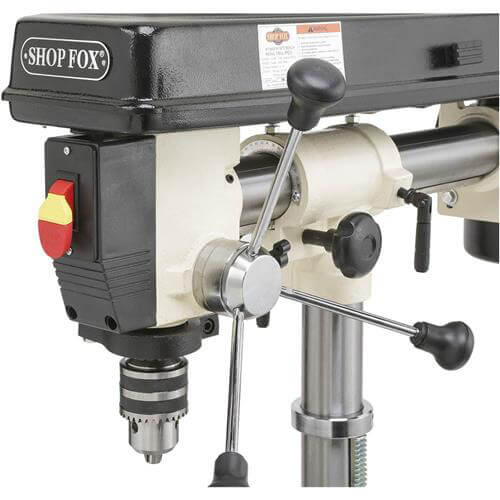 Shop Fox W1669 1/2 Hp 34" 5 Speed Benchtop Radial Drill Press w/ Cast Iron Table