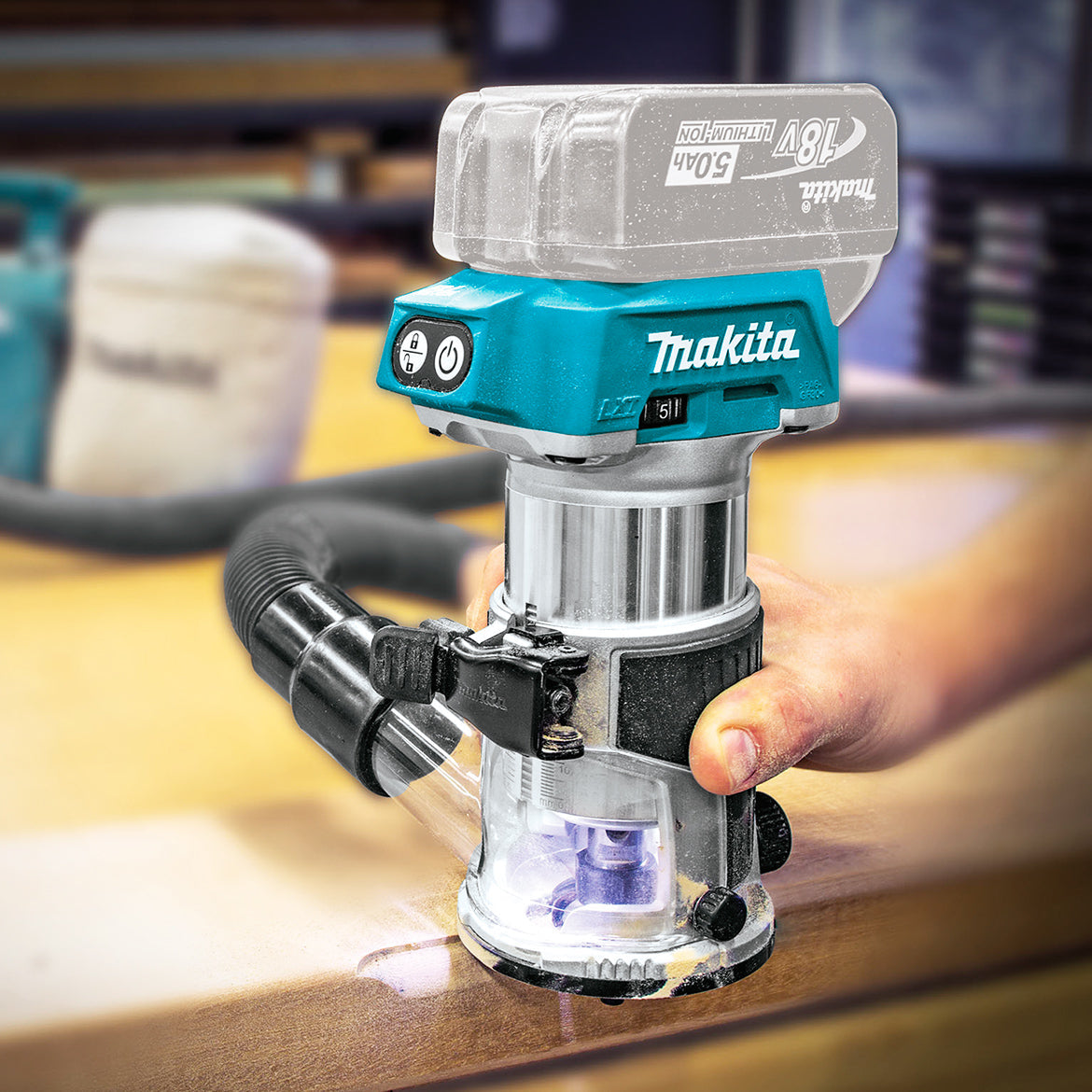 Makita XTR01Z 18-Volt 1/4-Inch Cordless Brushless Compact Router - Bare Tool