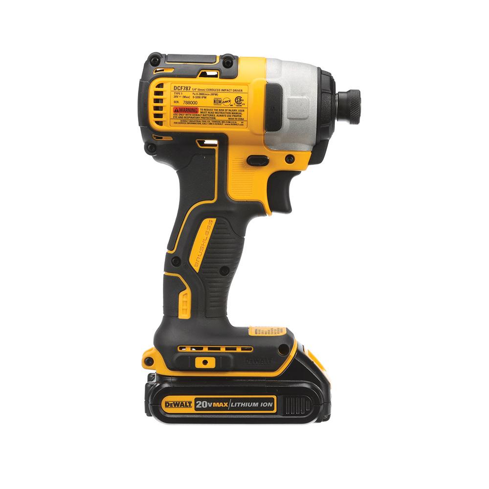 DeWALT DCF787C1 20V MAX Variable Speed Brushless Cordless Impact Driver Kit