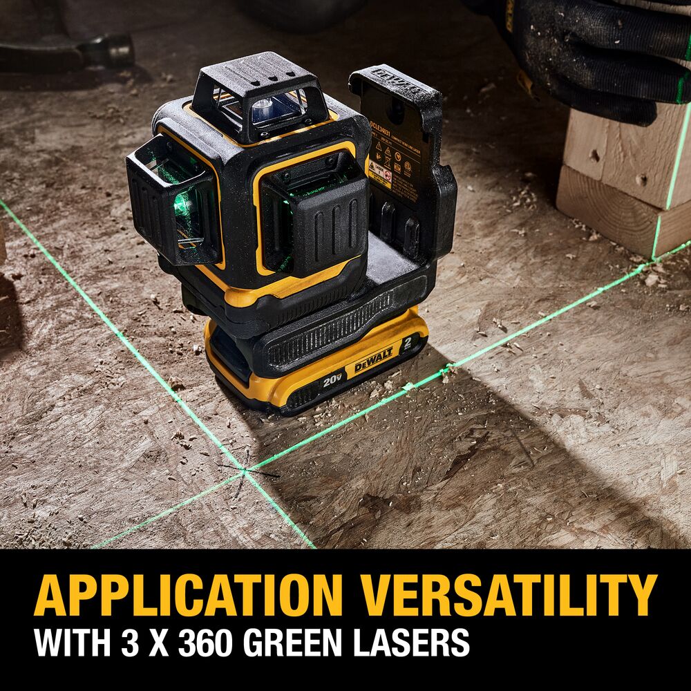 DeWALT DCLE34031D1 20V 3 x 360 Green Horizontal Line Laser Kit