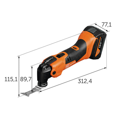 Fein 71293866090 18V Multimaster AMM 500 AS Oscillating MultiTool 4.0 Ah Kit