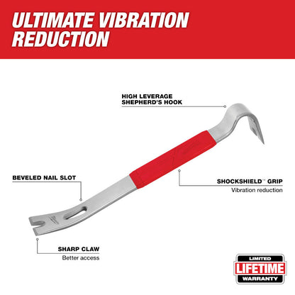 Milwaukee 48-22-9080PB 20oz Curved Claw Smooth Face Hammer w/ 15" Pry Bar