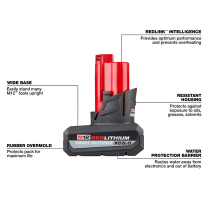 Milwaukee 2534-20x5 M12 12V Cordless Prunning Shears w/ 2 - M12 5AH Batteries