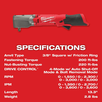 Milwaukee 2564-22 M12 FUEL 12V 3/8" Cordless Right Angle Impact Wrench Kit