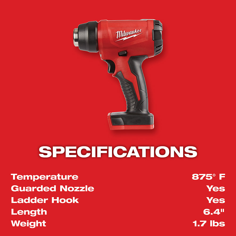 Milwaukee 2688-20 M18 18V Cordless Compact Heat Gun - Bare Tool