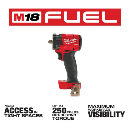Milwaukee 2854-20 M18 FUEL 18V 3/8" Impact Wrench w/Friction Ring -Bare Tool