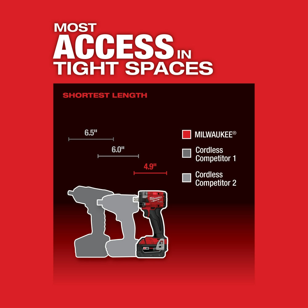 Milwaukee 2855P-20 M18 FUEL 18V 1/2" Impact Wrench w/ Pin Detent - Bare Tool