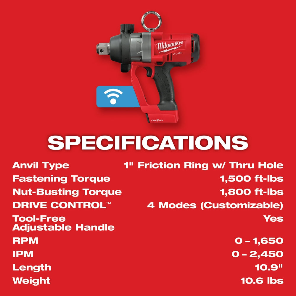 Milwaukee 2867-22 M18 FUEL 18V 1 Inch High Torque Impact Wrench Kit