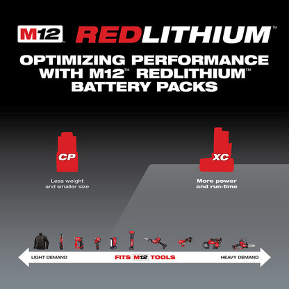 Milwaukee 48-11-2440 M12 12V 4.0Ah REDLITHIUM XC Extended Capacity Battery