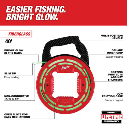 Milwaukee 48-22-4184 40' Glow in the Dark Fish Tape