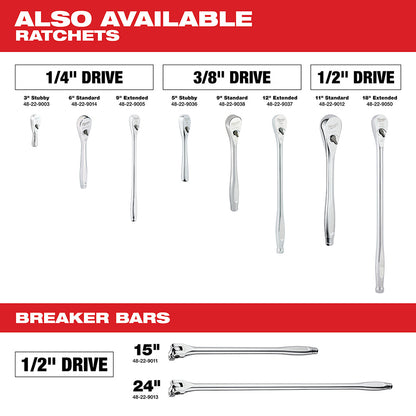 Milwaukee 48-22-9481 3/8” Ratchet SAE Mechanics Tool Set w/ Packout Case - 28pc