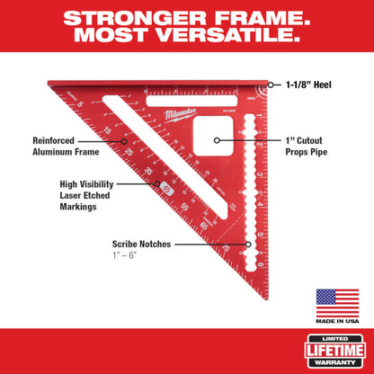 Milwaukee MLSQ070 7" Drurable Rafter Square w/ Reinforced Frame