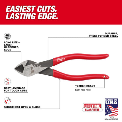Milwaukee MT507 7" Diagonal Dipped Grip Cutting Pliers - Made In USA