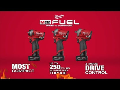 Milwaukee M12 2555-22 M12 FUEL 12V 1/2-Inch Cordless Stubby Impact Wrench Kit