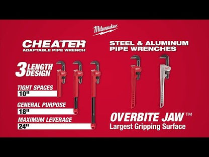 Milwaukee 48-22-7314 21.80-Inch Steel Ergonomic Overbite Cheater Pipe Wrench